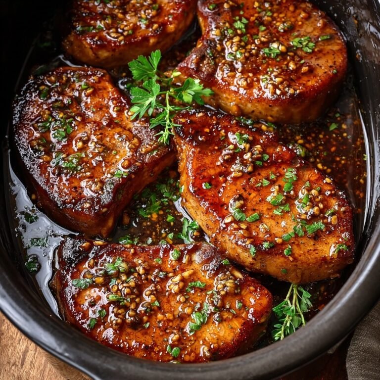 Slow Cooker Honey Garlic Butter Pork Chops Recipe for Tender, Flavorful Dinner