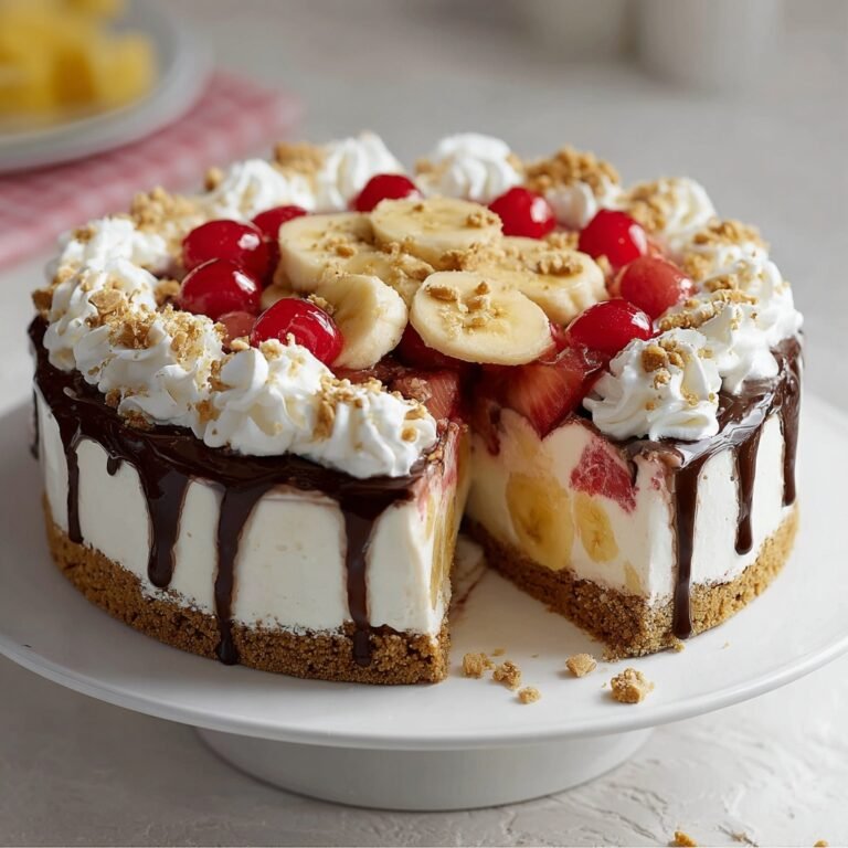 No-Bake Banana Split Cheesecake Recipe for Easy, Delicious Desserts