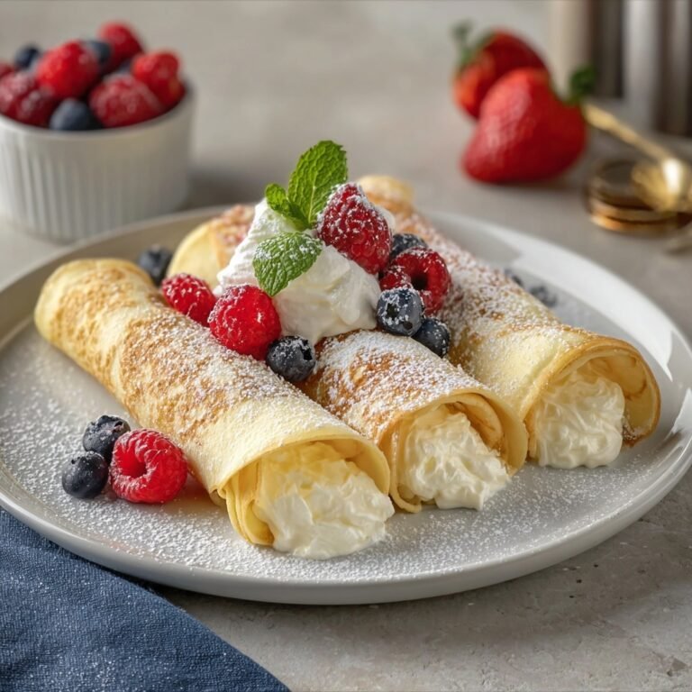How to Make Creamy Crepe Rolls Filled with Cheesecake for a Decadent Dessert