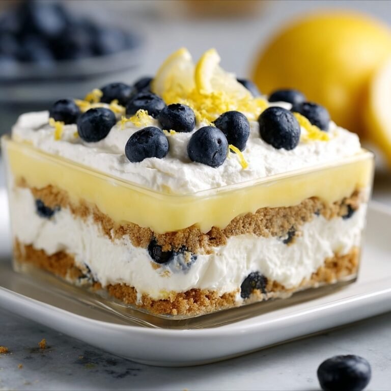 Lemon Blueberry Delight: Irresistible No Bake Dessert Recipe for Easy Home Cooking