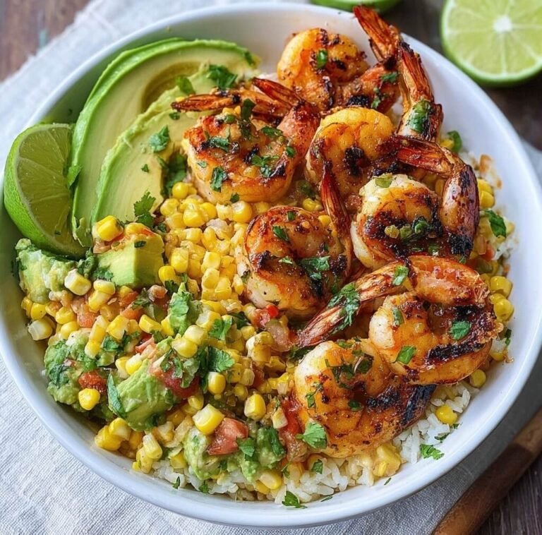 How to Make a Flavorful Grilled Shrimp Bowl With Avocado Corn Salsa