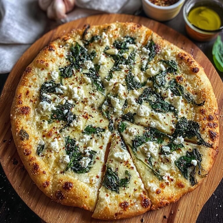 How to Make Greek Roasted Garlic Spinach White Pizza at Home