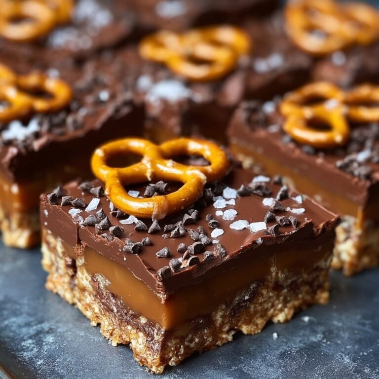 No-Bake Salted Caramel Pretzel Bars: Easy, Crunchy, and Gooey Dessert