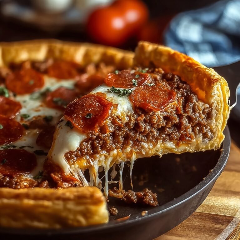 How to Make a Deep Hamburger Beef Sausage & Pepperoni Pie That’s Loaded with Flavor